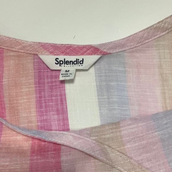 467- Splendid NWOT Pink & Purple Stripped Adjustable Straps Top, Size Medium - Picture 4 of 6